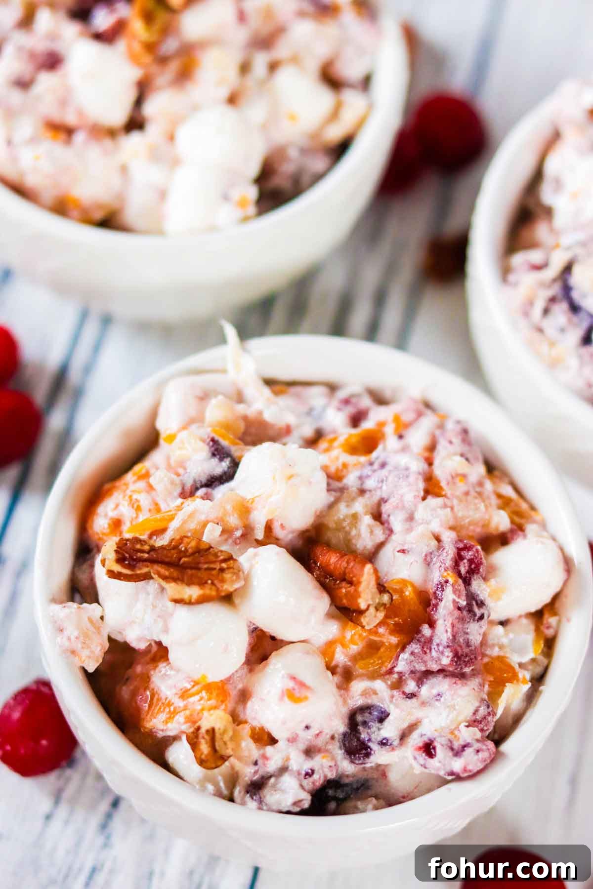 Beautiful Cranberry Ambrosia Salad for Christmas