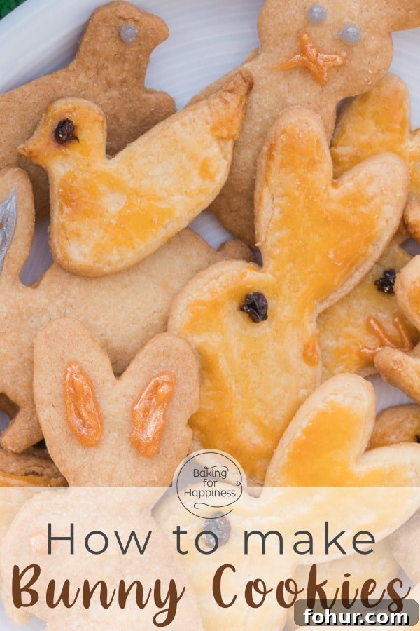 Step-by-Step Easter Bunny Cookie Recipe 7 Great recipe for easy Easter bunny cookies. With this great shortbread, bunny baking is also a lot of fun for kids!