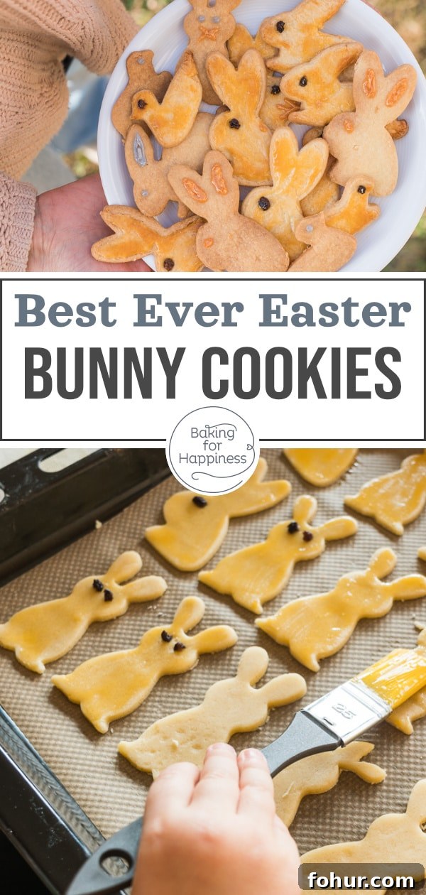 Great recipe for easy Easter bunny cookies. With this great shortbread, bunny baking is also a lot of fun for kids!