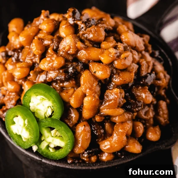 Savory Garlic Rice Pilaf with Lemon and Herbs 9 BBQ baked beans in a cast iron skillet.