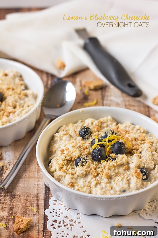 Lemon and Blueberry Cheesecake Overnight Oats - Most Popular Recipes of 2015