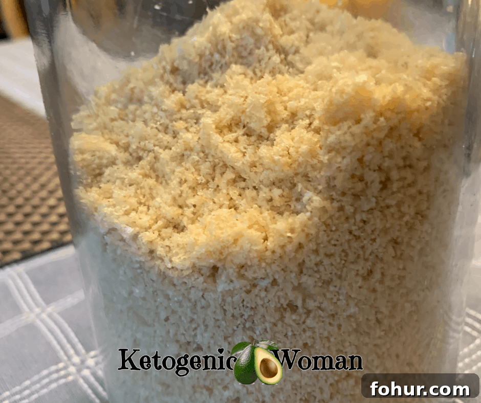 Keto Carnivore Noodles: Meat-Based Pasta Alternative 3 Ground Pork rinds in a jar