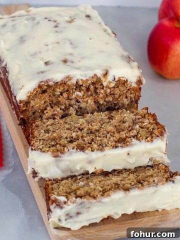 apple bread on a wooden cutting board