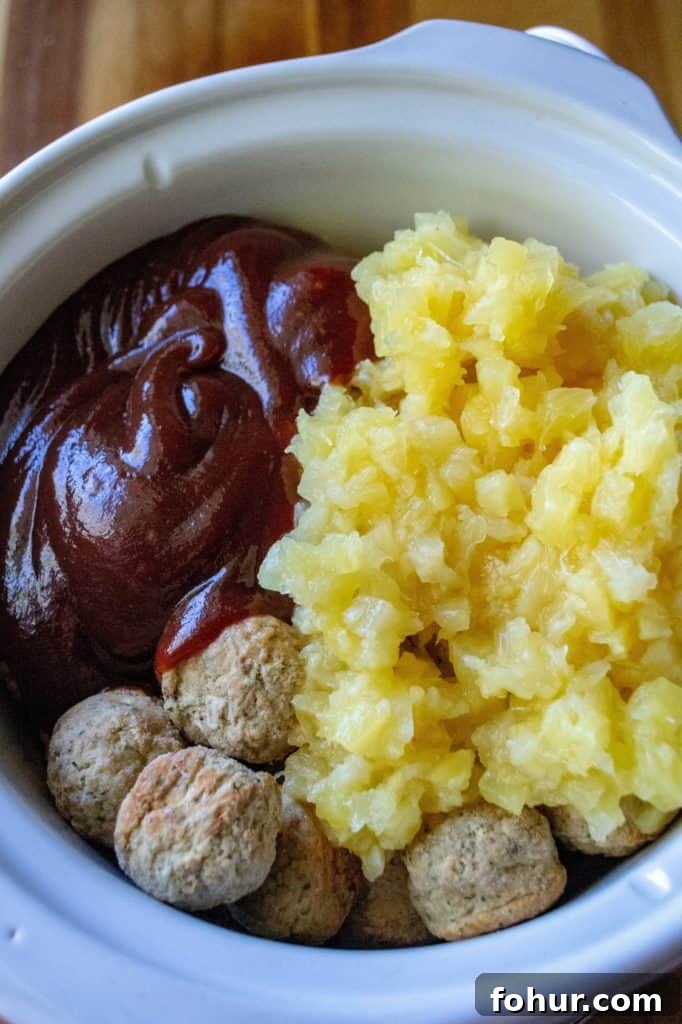 Slow Cooker Spicy Hawaiian Meatballs with Sweet Pineapple Glaze 5 Slow Cooker Spicy Hawaiian Meatballs ingredients