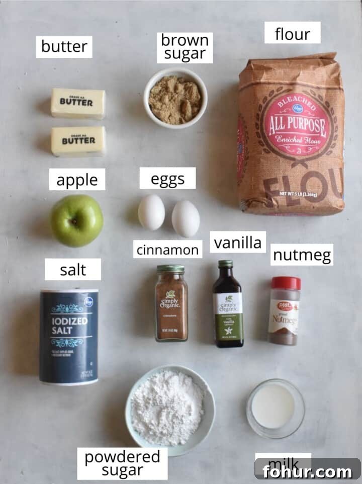 all ingredients laid out with labels above them. 