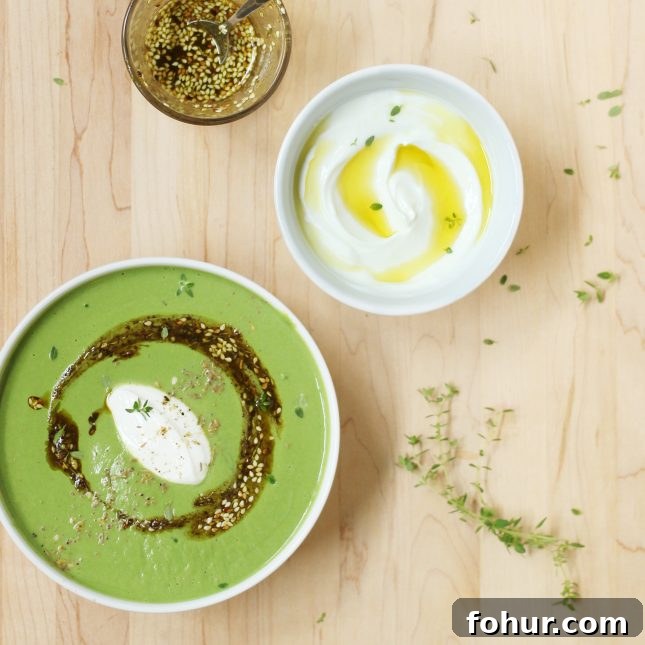 Spinach and Cauliflower Soup with Za'atar Oil Recipe Video 3 Velvety Spinach, Cauliflower, and Tahini Soup with Za’atar Oil